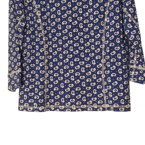 Weekends By Chico's -NWT Blue Paisley Zip Up Jacket W/3/4 Sleeves Pockets,Size 0 - Picture 2 of 10